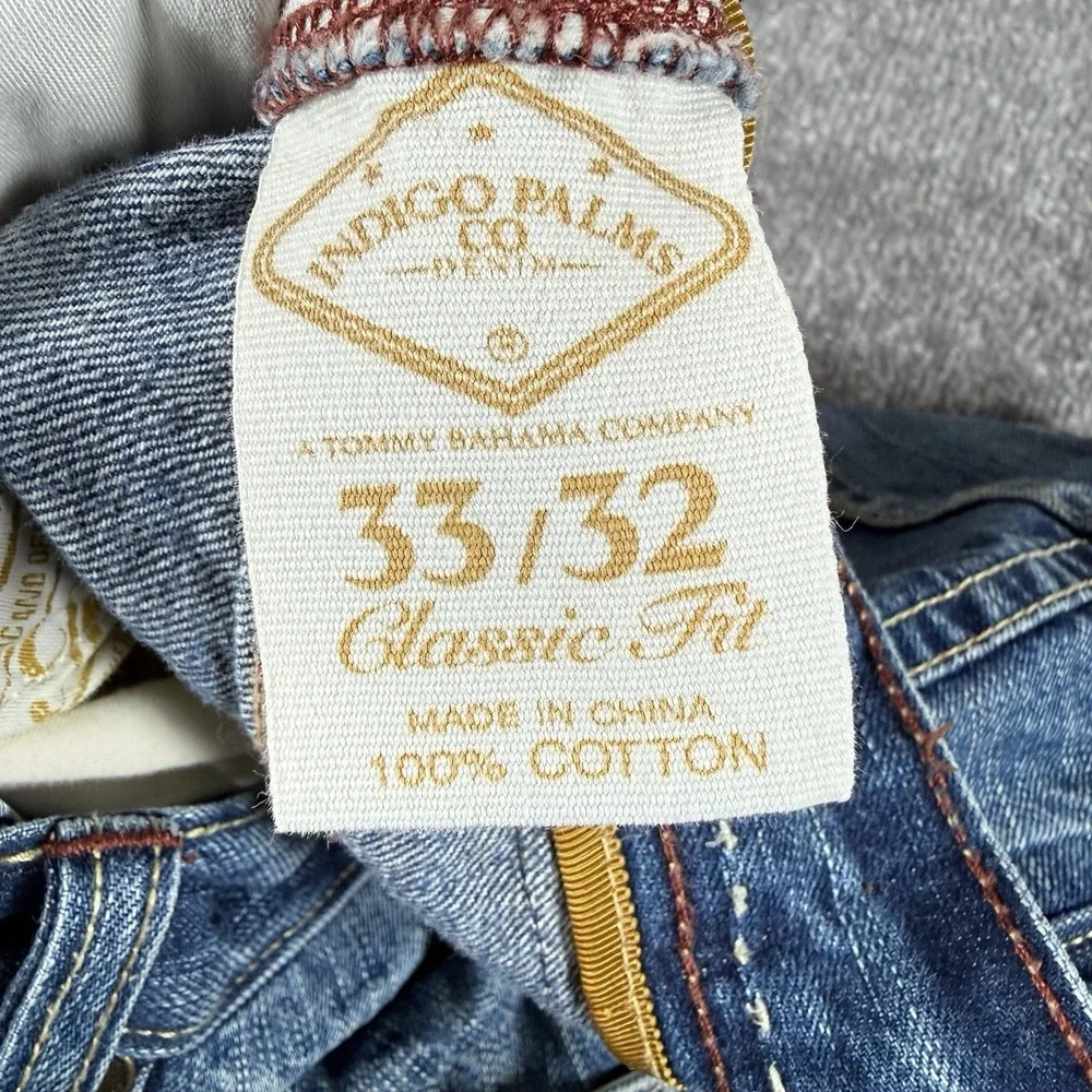 Indigo Palms Jeans Men's 33x32 Blue Denim Classic Fit Straight Leg Medium Wash